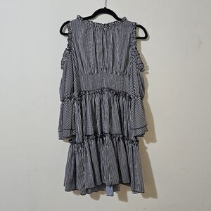 Maje Radise Cold-Shoulder Striped Dress